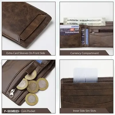 Men Casual brown Artificial Leather Wallet-thumb5