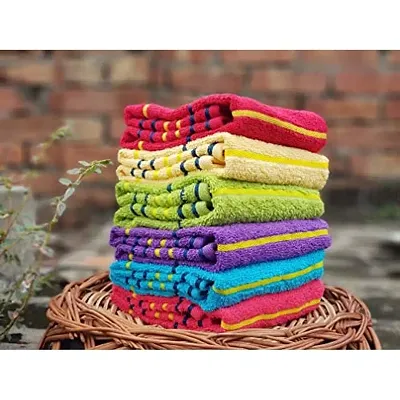 KSC Shop Cotton Hand Towel 550 GSM (Set of 6, Multicolor)
