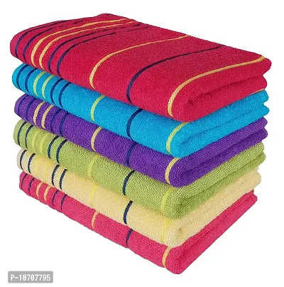 KSC Shop Cotton Hand Towel 550 GSM (Set of 6, Multicolor)-thumb0