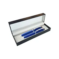 ADALRICH BINDI Metal Ball pen Set of 2| Shining Dark Blue Lacquer Finish | Shining Chrome Appointments  Black crown | Twist Retractable Mechanism | Premium Plastic Pen Gift Box | Cross type refill-thumb4