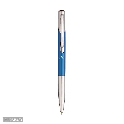 Adalrich ZIAN BLUE METAL Ball Pen | Set of 3 | Shining Blue Barrel Body with Steel Parts | Metal Jotter Refill | Single Gift Box | Tik-tic Mechanism