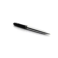 Adalrich Black Steel Metal Ball pen | Shining Black Top | Steel Barrel | Ideal for Gifting | Shining chrome parts | Twist mechanism | Single Pen box | Metal refill-thumb1