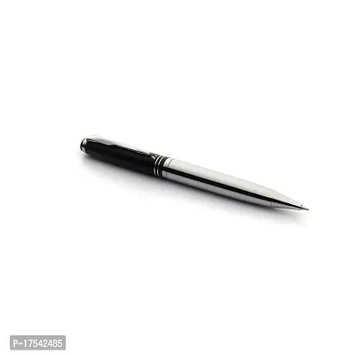 Adalrich Black Steel Metal Ball pen | Shining Black Top | Steel Barrel | Ideal for Gifting | Shining chrome parts | Twist mechanism | Single Pen box | Metal refill-thumb2