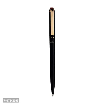 ADALRICH Writer Gold Metal Ball Pen - Set of 2 (Black Lacquer Finish, Shining Gold Tone Clip)-thumb4