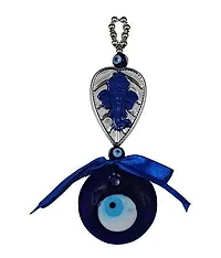 WOWWOW Evil Eye with Leaf Ganesha Hanging for Evil Eye Protection (Blue) _Limited Period Offer-thumb1