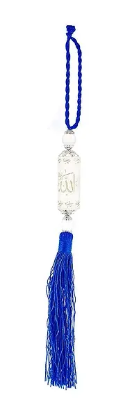 RABARIKAA Car Mirror Hanging | Allah  Muhammad | Decorated Tassels Muslim Gift|Pack of 1| Color Blue