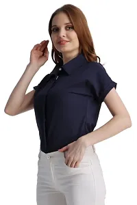 Womens New Trendy Stylish Design Crepe Solid Regular Shirt-thumb2