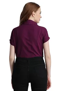 Womens New Trendy Stylish Design Crepe Solid Regular Shirt-thumb2