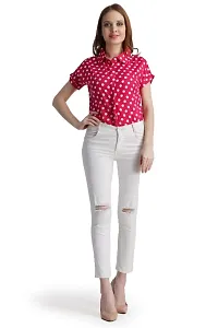 Womens New Trendy Designer Stylish Crepe Printed Shirt-thumb1