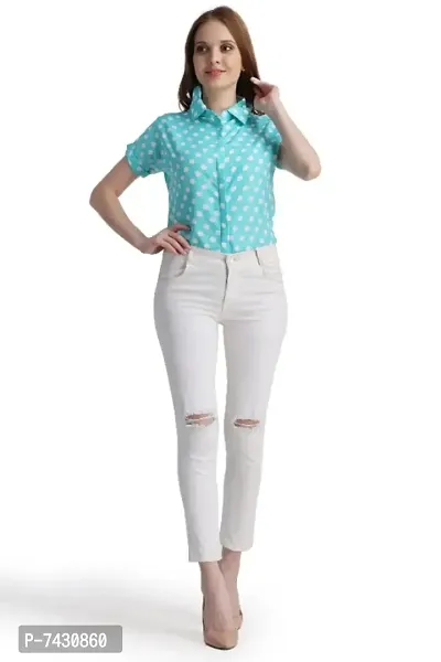 Womens New Trendy Designer Stylish Crepe Printed Shirt