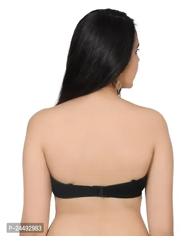 Women's Wired Strapless Lightly Padded Women's Every Day Bra -Black-thumb5