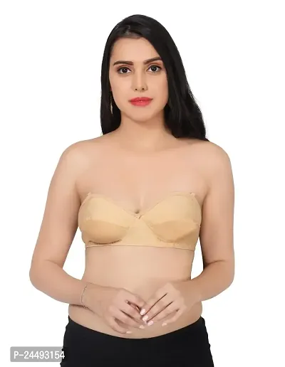 Women's Wired Strapless Lightly Padded Women's Every Day Bra -Black-thumb0