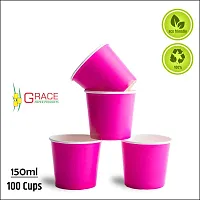 GRACE PAPER GLASS 150 ml (Pack of 100) Assorted Color Gold Quality Paper Cups Disposable for Party, Paper Cups for Hot and Cold Beverages (Pack of 100)-thumb1