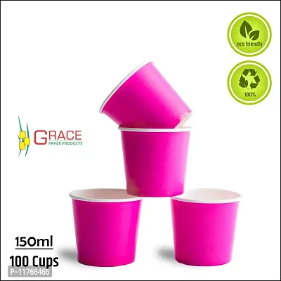 GRACE PAPER GLASS 150 ml (Pack of 100) Assorted Color Gold Quality Paper Cups Disposable for Party, Paper Cups for Hot and Cold Beverages (Pack of 100)-thumb2