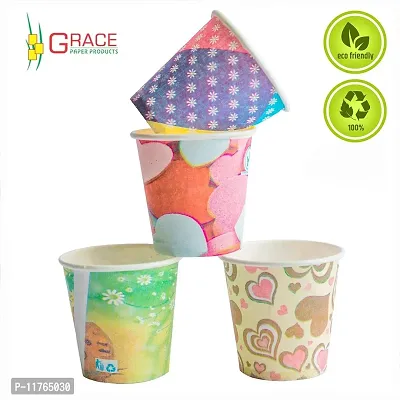 GRACE PAPER GLASS 150 ml Printed Paper Cup, Glass Disposable for Party, Paper Cups for Hot and Cold Beverages-thumb2