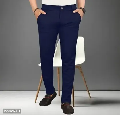Classic Cotton Blend Solid Track Pants for Men