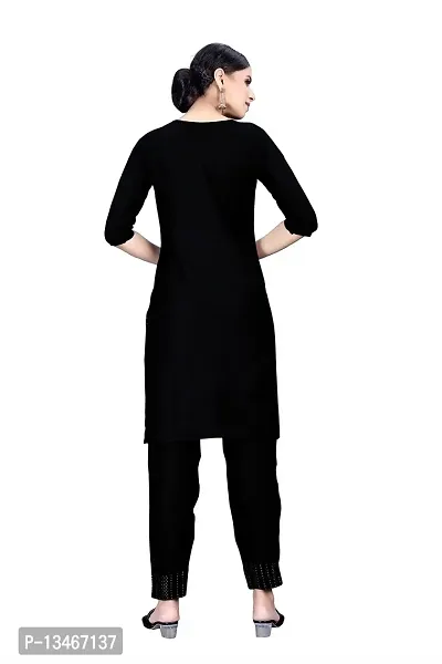 GRANTH IMPEX Designer Festival Rayon Sequence Work Kurti|BLACK|Large-thumb4