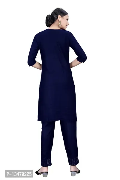 BLACK KING Granth IMPEX Designer Festival Rayon Sequence Work Kurti|Blue|XXX-Large-thumb2