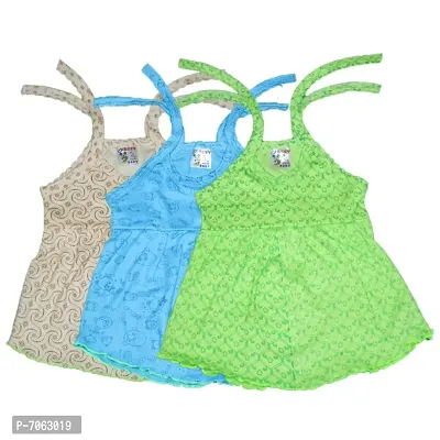 Da Lat Baby Girls Frock Combo Pack of 3 | New Born Baby Dress | Cotton Hoisery | Kids Wear-thumb0