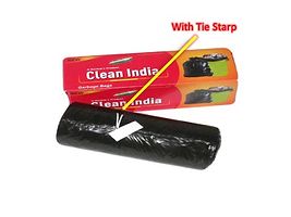 Clean India Black Garbage bag Medium Size combo | Pack of 6 Roll | 180 Bags | 19x21in | compostable | biodegradable | Suitable for Home Kitchen Toilet Office Dustbin-thumb1