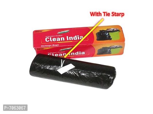 Clean India Black Garbage bag Medium Size combo | Pack of 5 Roll | 150 Bags | 19x21in | compostable | biodegradable | Suitable for Home Kitchen Toilet Office Dustbin-thumb2