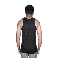 Multicoloured Cotton Basic Vest For Men-thumb2