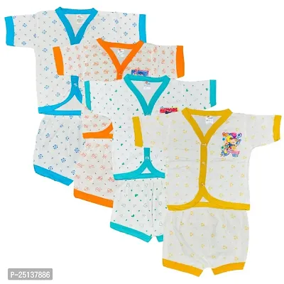 Peerless Baby Dress Combo Pack of 4/ Suitable for Newborn baby Boy  Girl Cotton