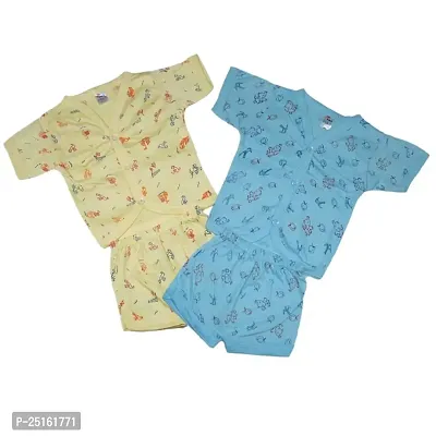Peerless Newborn Baby Dress Combo Pack of 2 Pure Cotton Clothing set