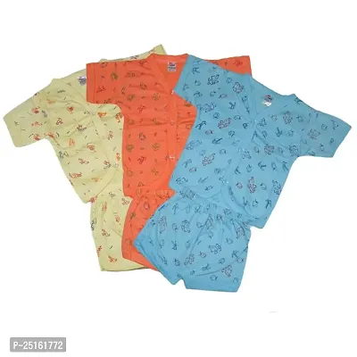 Peerless Newborn Baby Dress Combo Pack of 3 Pure Cotton Clothing set-thumb0