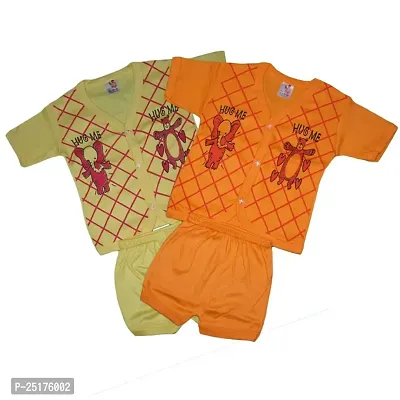 Peerless Newborn Baby Dress Combo Pack of 2 Pure Cotton Clothing set for Boy and Girl