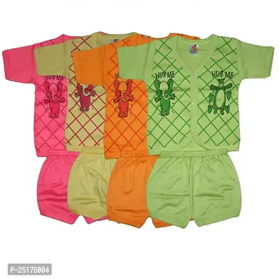 Peerless Newborn Baby Dress Combo Pack of 4 Pure Cotton Clothing set for Boy and Girl