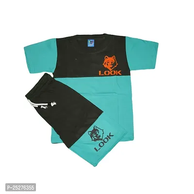 Classic Cotton Printed T-Shirts with Shorts for Kids Boys, Pack of 2-thumb4