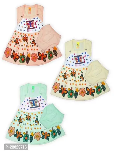 Peerless Wear Baby Girl Cotton Frock Combo Pack of 3 With Panties