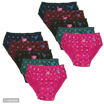 Stylish Cotton Printed Brief for Women, Pack of 10-thumb0