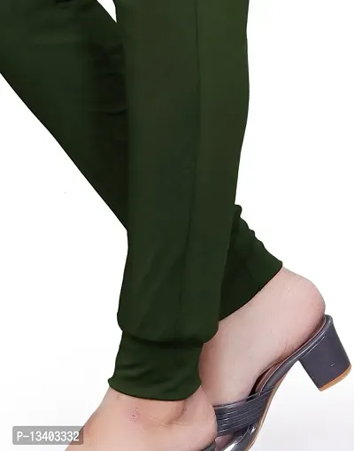 ZEEL'S MAHENDI GREEN  Colored ankle Length Stretchable Striped Jeggings  LOOSER  for Girls Women (MAHENDI GREEN )-thumb5