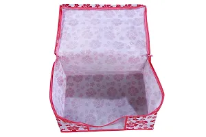 6 Piece Non Woven Fabric Saree Cover Set with Transparent Window, Extra Large, (Pink)-thumb4