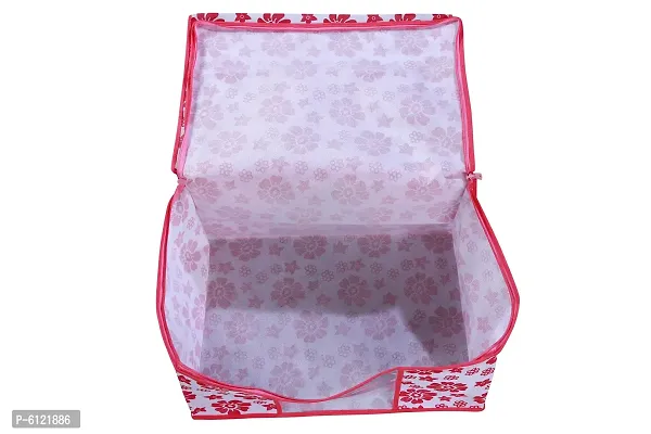 6 Piece Non Woven Fabric Saree Cover Set with Transparent Window, Extra Large, (Pink)-thumb5
