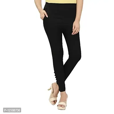 SOUNIK FASHION SDS Cotton Lycra Blend Women Secret Pants Black Casual Trouser with 2 Pockets (Cotton Lycra, Medium)-thumb0