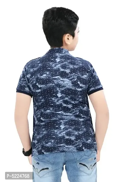 SDS Fashion Boy's half Sleeve Cotton printed Round Neck T-Shirt with blue printed Jacket Shrug-thumb2