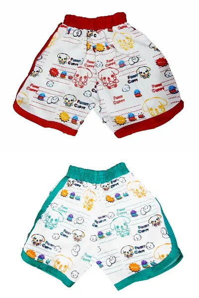Boys Cotton Printed Shorts Pockets Pack of 2