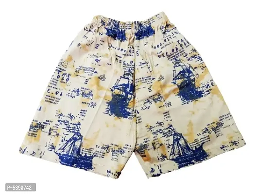 Boys cotton printed elastic waist shorts with 2 pockets