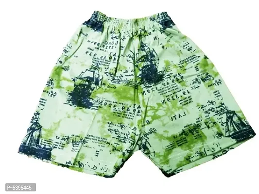 Boys cotton printed elastic waist shorts with 2 pockets