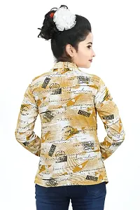 Girl's Full Sleeve Cotton Black apna time aayega Printed T-Shirt with printed Jacket Shrug-thumb2