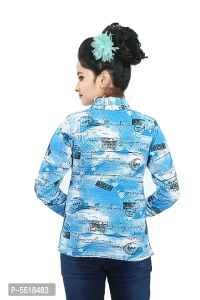 Girl's Full Sleeve Cotton Black apna time aayega Printed T-Shirt with printed Jacket Shrug-thumb5