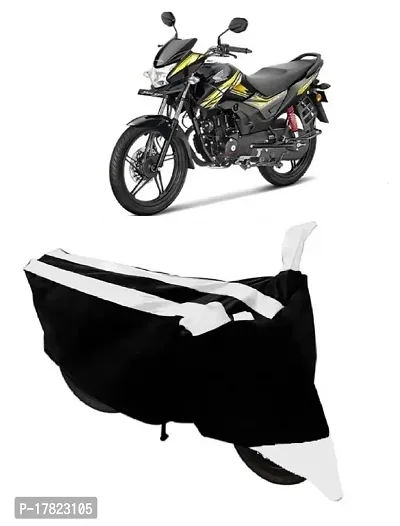 GUBBINS Semi Waterproof Motorcycle Cover Compatible with Honda CB Shine All Weather Dustproof Cover (White)