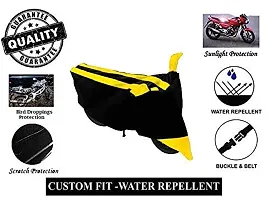 GUBBINS Semi Waterproof Motorcycle Cover Compatible with Royal Enfield Bullet 500 All Weather Dustproof Cover (Yellow)-thumb3