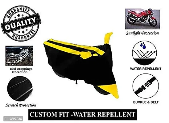 GUBBINS Semi Waterproof Motorcycle Cover Compatible with Royal Enfield Bullet 500 All Weather Dustproof Cover (Yellow)-thumb4