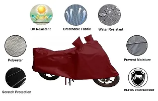 GUBBINS Presents Water Resistant  Heatproof Cover Made for Royal Enfield Bullet 350 Dustproof Cover (Maroon)-thumb1