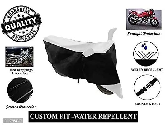 GUBBINS Two Wheeler Bike Cover Compatible with Honda CD 110 Dream Water Resistant UV Protection Cover (White)-thumb5