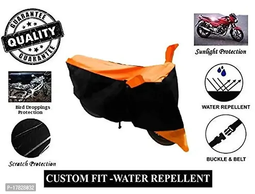 GUBBINS Two Wheeler Bike Cover Compatible with Kawasaki Ninja Water Resistant UV Protection Cover (Orange)-thumb5